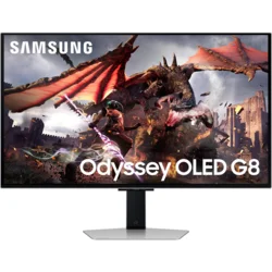 Samsung monitor Neo G8 Odyssey, 32, OLED, 4K, VA, 0.03ms, 250cd, 240Hz, 2xHDMI, DP, USBx2, SPK, nagib, HA, okretanje, osovina, srebrna bo?a