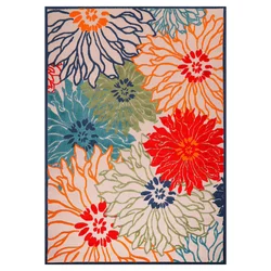 Lesnina PREPROGA ZA ZUNANJO UPORABO Floral 140/200 cm tkano rdeča