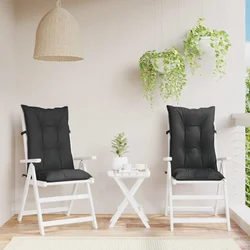 Set Jastučića za Stolicu s Visokim Naslonom 2 pcs Melange Crna