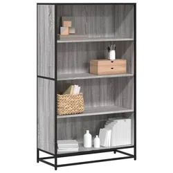 Polica za knjige Siva Sonoma 80,5x35x139 cm Konstruirano drvo
