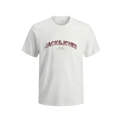 JACK & JONES Majica JJAVERY temno rdeča / bela
