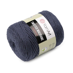 Pletena preja Twisted Macrame 500 g - (761) temno modra
