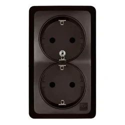 BERG Dvojna vtičnica schuko n/t 2x2P+Z 16A rjava 3738-05