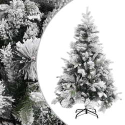 VIDAXL novoletna jelka s snegom in storži (PVC in PE), 150cm