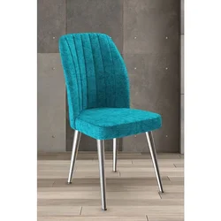 Hanah Home set trpezarijskih stolica Platinum 2 kom, tirkizna tkanina Jerry, hromirane metalne noge