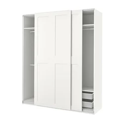 PAX / GRIMO Kombinacija garderobera, bela/bela, 200x66x236 cm