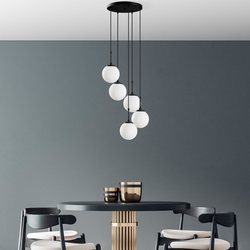 Opviq Luster Orbital-15-14016, 40x40x115cm, IP20, Crno-beli