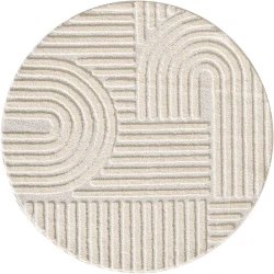 Kremno bela okrogla preproga o 80 cm Art – Ayyildiz Carpets