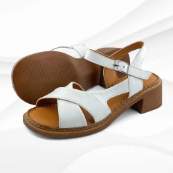 Mona Shoes Ženske sandale, Soft uložak, Kožne, Bele