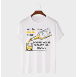 MAFIMI Ženska majica Ako želite da budem dobre volje, Bela