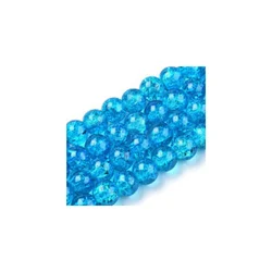 Ispucale staklene perle kugla 12 mm tamno plava