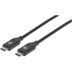Manhattan Manhattan USB 2.0 Priključni kabel [1x Moški konektor USB 2.0 tipa C - 1x Moški konektor USB 2.0 tipa C] 2 m Črna