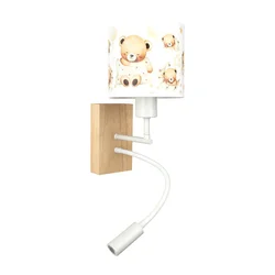 Brilagi - LED Flex. lampa BOBO WOOD 1xE27/25W/230V + LED/3W hrast/bela/medvedići
