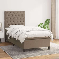 Greatstore Box spring postelja z vzmetnico taupe 80x200 cm blago