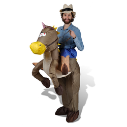 VIDAXL napihljiv kostum kavboja in konja