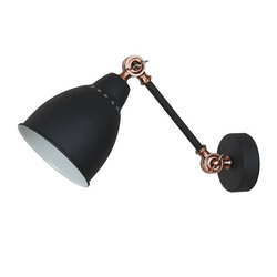 ITALUX MB-HN5010-1-B | Sonny Italux zidna svjetiljka 1x E27 crno, crveni bakar