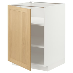 METOD Podni element s policama, bela/Forsbacka hrastovina, 60x60 cm