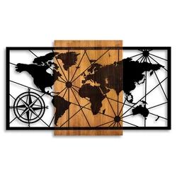 Wallity Zidna dekoracija World Map 3-L, 70 x 120 cm,  Smeđa