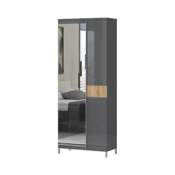 JELA Vitrina ONYX-V2 - kolekcija Onyx - Antracit HG lak/Pacifik orah lak - 76x192x35 cm