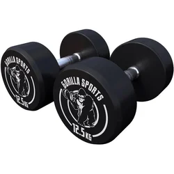 GORILLA SPORTS Okrugle gumirane bučice (2 x 12,5 kg)