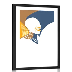 Plakat s paspartujem silhueta ženske z napisom - 40x60 no frame