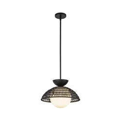Alora Mood ALM-PERTH-P-BK - Luster na štapu PERTH 1xE27/60W/230V prečnik 37,5 cm crna