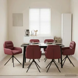 Okretne blagovaonske stolice 6 pcs Umjetna koža Vinska crvena