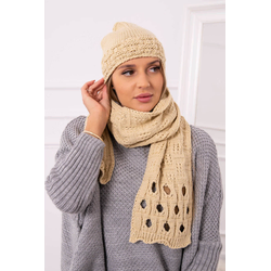 Womens set with scarf Maja K327 beige