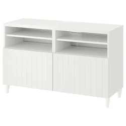 BESTA TV stalaža s vratima, bela/Sutterviken/Kabbarp bela, 120x42x74 cm