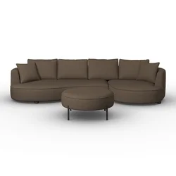 Bessagi Home Sedežna Garnitura Nilas, Rjava, S Taburejem