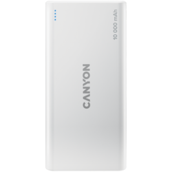 Canyon powerbank PB-108W,10000mAh Li-pol,Vhod 5V (MicroUSB/Lightning - Apple),Izhod 5V (2xUSB-A),bela