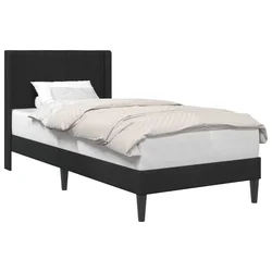 Vidaxl Konstrukcija postelje z vzglavjem Črna 90 x 190 cm Žamet