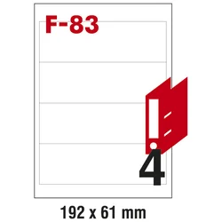 ETIKETE ILK ZA REGISTRATORE 192X61MM PK100L FORNAX F-83