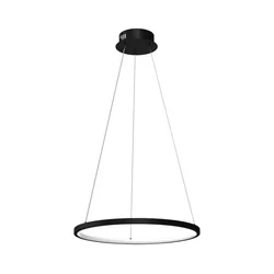 Viseći LED luster na sajli HOOP LED/27W/230V, prečnik 50 cm, 4000K, crne boje