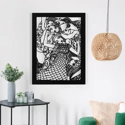 WallXpert metalni zidni ukras RT-AWD-003, ženske figure sa ornamentima u secesijskom stilu, 58,5 x 41 cm, crni
