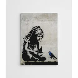 Wallity Slika devojčice i ptice 50x70 cm
