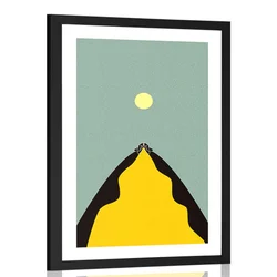 Plakat s paspartujem abstrakten vrh hriba - 40x60 white