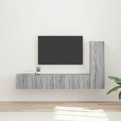 Set TV komoda Zidne 3 pcs Siva Sonoma Konstruirano drvo