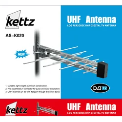 KETTZ TV antena TV/FM/T2 RF AS-K020