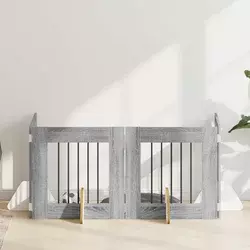 Vrata za pse s postoljem 4 pcs Siva sonoma 60 x 60 cm