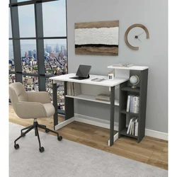 Hanah Home radni sto Saye, 106 cm, antracit / beli