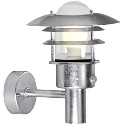 Nordlux - LONSTRUP spoljna zidna svetiljka sa senzorom, 1x E27/60W/230V, IP44, srebrna