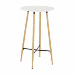 eoshop Barska miza, bela/hrast, premer 60 cm, IMAM