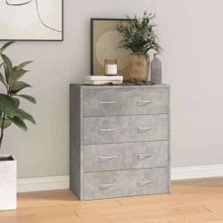 Komoda s 4 ladice 60 x 30,5 x 71 cm siva boja betona