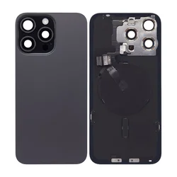 Steklo zadnjega ohišja za iPhone 15 Pro Max, Black Titanium, Pulled A