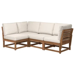 NÄMMARÖ Modularna ugaona sofa, trosed, napolju svetlosmeđe bajcovano/Frösön/Duvholmen bež