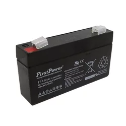 FIRST POWER Akumulator 6 V 1.2 Ah FP612, Terminal T1, Crni