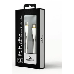GEMBIRD CC-USB2S-CM8PM-1.5M-W Gembird Premium silicon USB Type-C to 8-pins charging & data cable,1.5 m,White