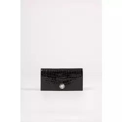 Crni kožni novčanik sa printom