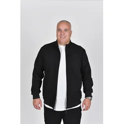 Panda4U Muški duks sa kragnom i zipom, Crni
